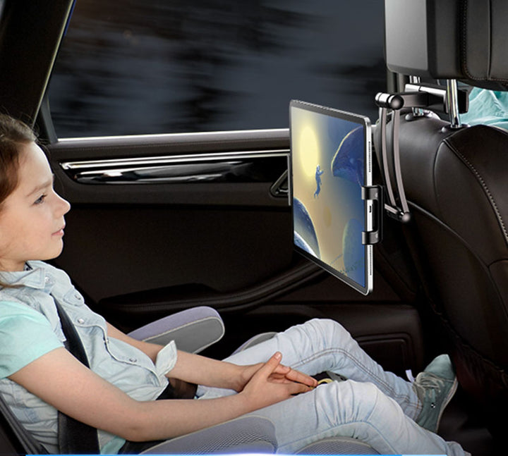 Soporte de Reposacabezas para Tablet y Móvil — Brazo Ajustable 360° para Coche