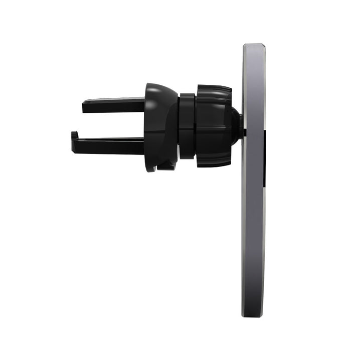 Cargador Inalámbrico Magnético para Coche — Aluminio Cepillado, Montaje en Rejilla (MagSafe)