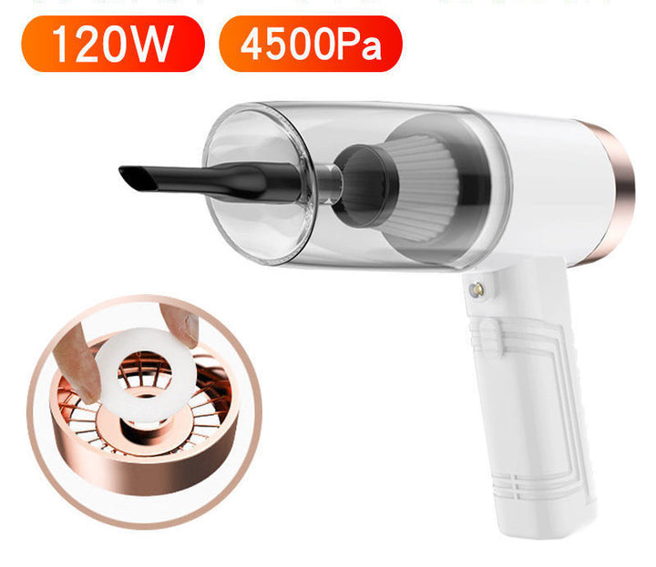 Aspirador de Coche Portátil Potente 2 en 1 — Aspira y Sopla (Recargable, Sin Cables)