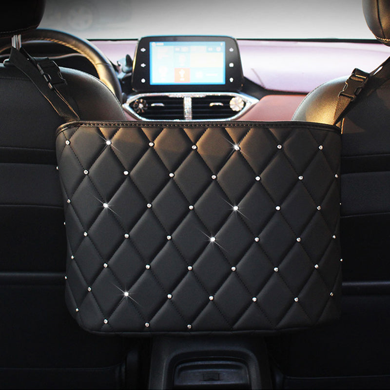 Soporte de Bolso Premium para Coche — Piel Acolchada Capitoné