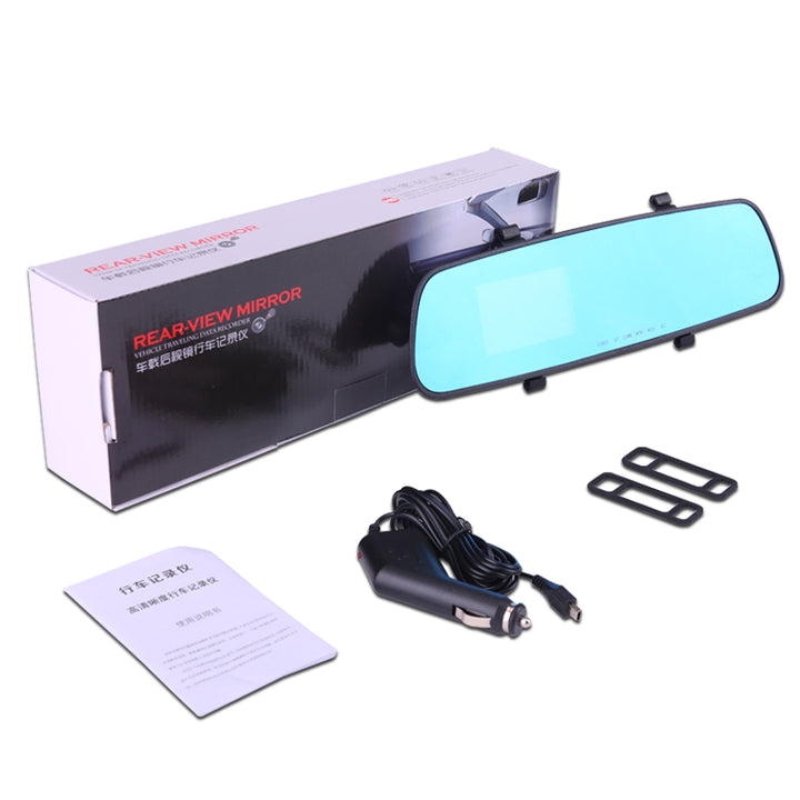 Espejo Retrovisor con Dashcam 1080P — Cámara Frontal y Trasera (Grabadora de Conducción)
