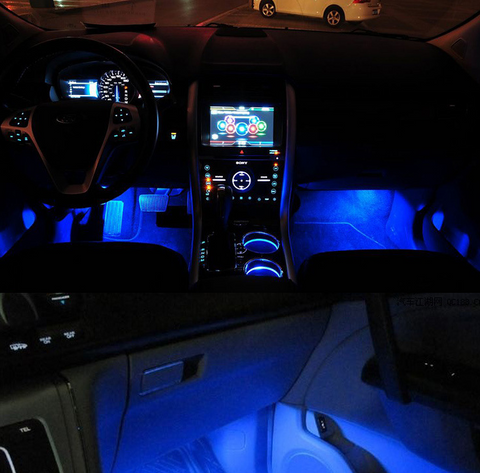 Iluminación footwell azul