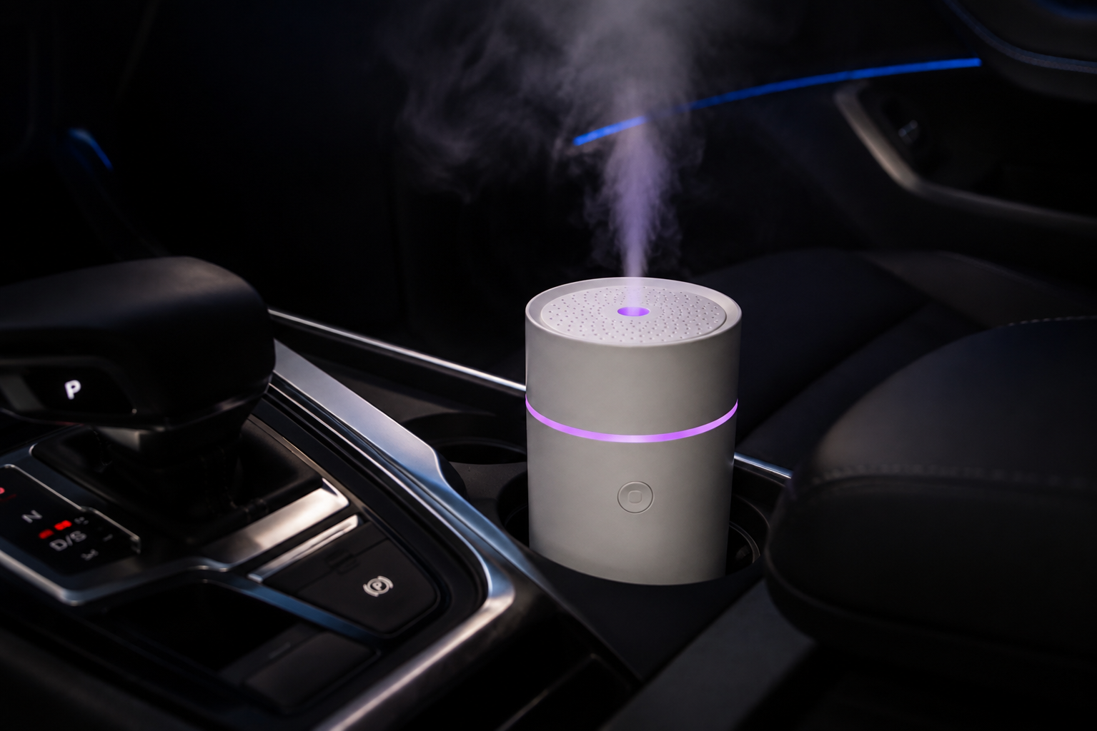 Interior de un coche de noche con acabados BlackMile
